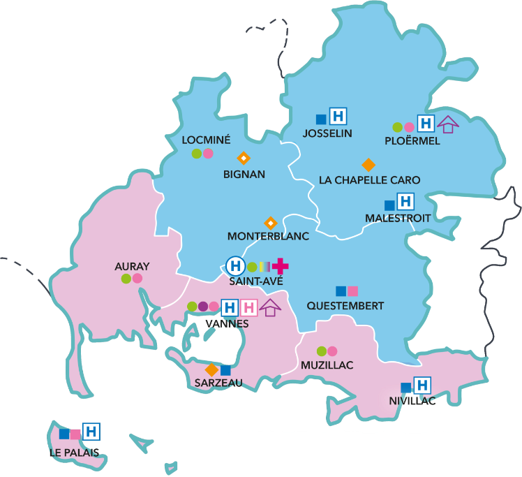 Carte des pôles